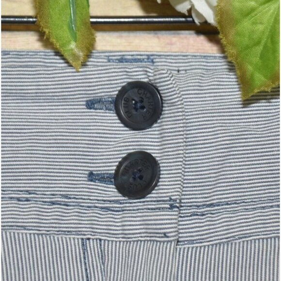 Charter Club Pinstriped Navy Blue & White Capri Crop Pants Size 4 Nautical - Picture 4 of 10